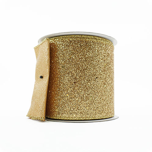 RIBBON GLITTER 4X10YDS GOLD