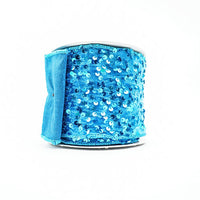 RIBBON VELVET SEQUIN 4X10YDS TURQUOISE