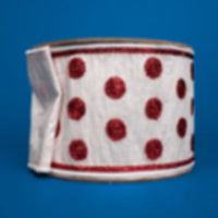 RIBBON TWINKLING DOTS RED AND WHITE ( 2 SIZES )