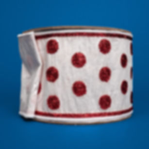 RIBBON TWINKLING DOTS RED AND WHITE ( 2 SIZES )