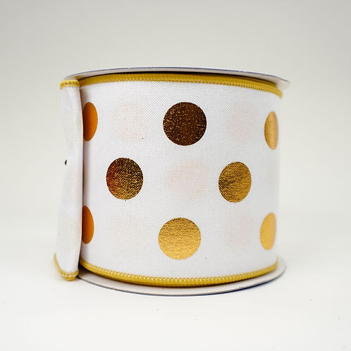 RIBBON FOIL DOTS 4X10YDS GOLD
