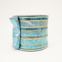 RIBBON FROSTY STRIPES 4X10YDS DUSTY BLUE