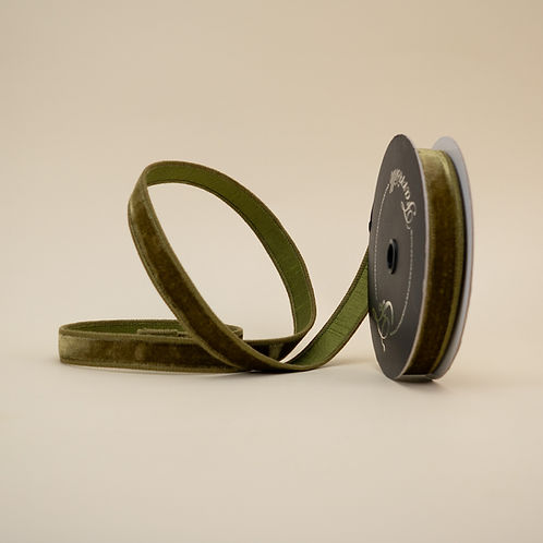 RIBBON VELVET OLIVE ( 2 SIZES )