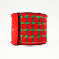 RIBBON TRADITIONAL PLAID RED WITH GREEN (2 SIZES)