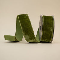 RIBBON VELVET FOREST GREEN ( 2 SIZES )
