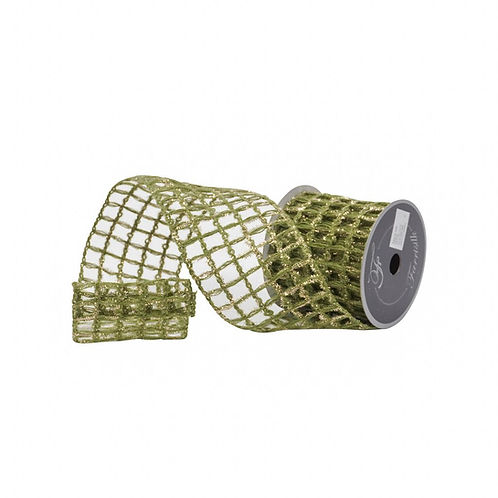 RIBBON 4" X 10YDS NATURAL GLITZ ( 4 COLORS )