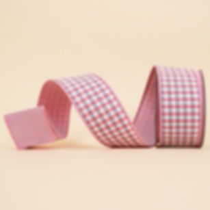 RIBBON PEACHY CHECKS PEACH ( 2 SIZES )