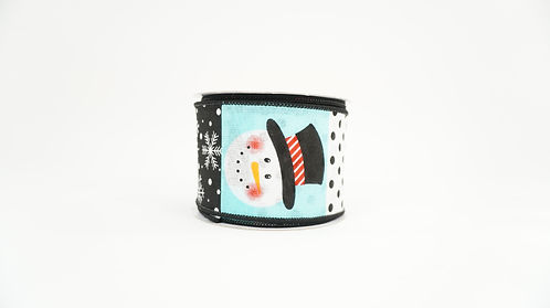SNOWMAN FACE,POLKA DOTS AND SNOWFLAKES 2.5X10 MULTI