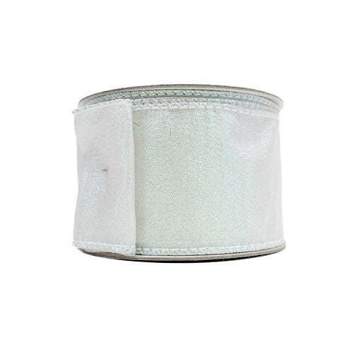 RIBBON 2.5" X 10YDS LUSTER IRIDESCENT WHITE