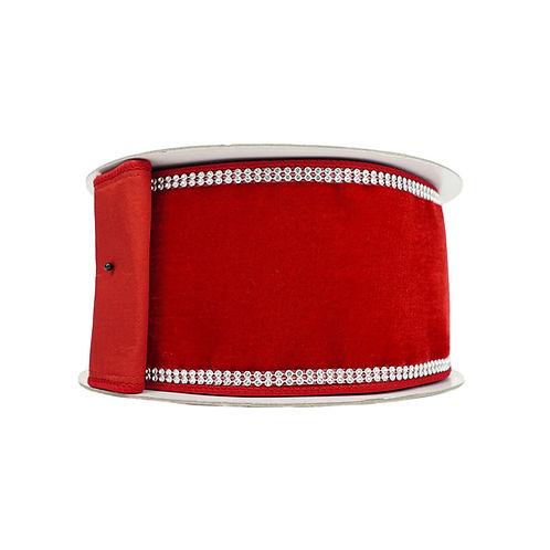 RIBBON VELVET SPARKLE WITH RED (2 SIZES)