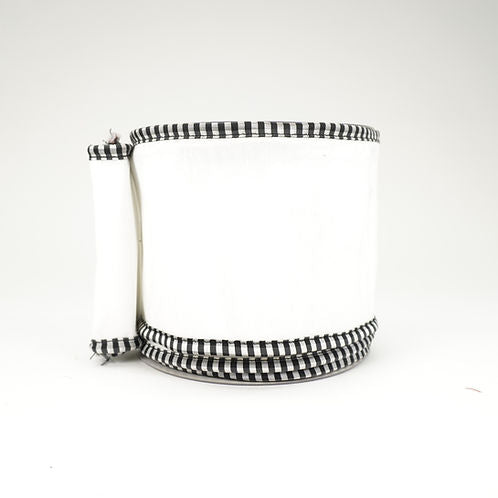 RIBBON CHECKERED DUPION 4X10YDS WHITE