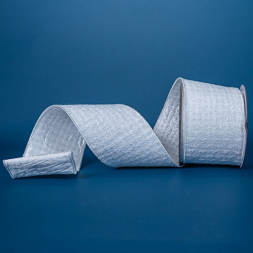 RIBBON 4" X 10YDS WINTER TWEED WHITE