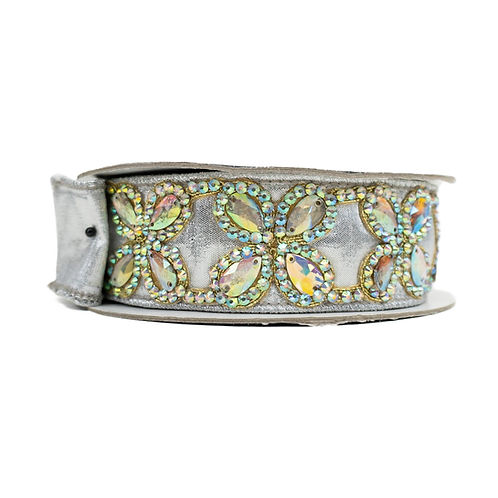 RIBBON 1.75" X 5YDS IRIDESCENT BUTTERFLY IRIDESCENTAND SILVER