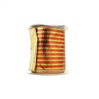 RIBBON METALLIC LAME STRPS 4X10YDS RED AND GOLD