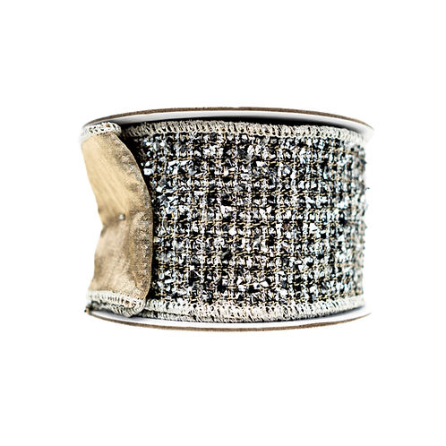 RIBBON CHEVAL GLASS PEWTER ( 2 SIZES)
