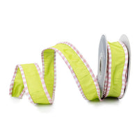 RIBBON DUPION CHECK GREEN ( 2 SIZES)