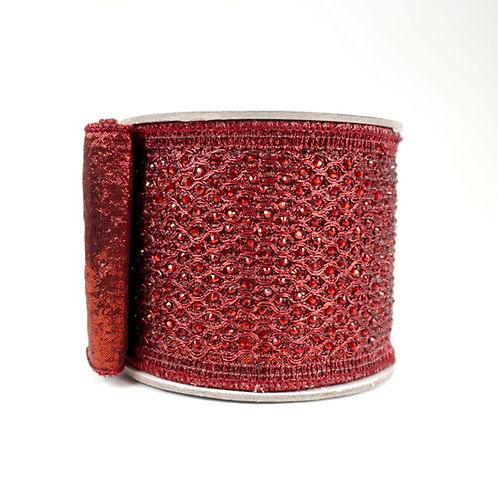 RIBBON VICTORIAN JEWEL RUBY 3.5X5YDS