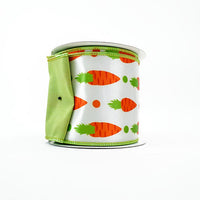 RIBBON CARROT RAIN 4X10YDS ORANGE AND WHITE