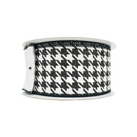RIBBON GLITTER HOUNDSTOOTH WITH BLACK AND WHITE (2 SIZES)