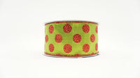 GLITTER POLKA DOT RIBBON 2.5X10YDS LIME GREEN AND RED