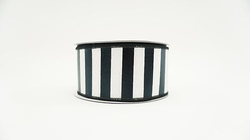 RIBBON VERTICAL STRIPES 2.5X10 BLACK,WHITE