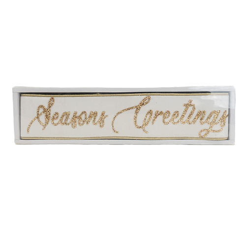 RIBBON 4" X 36IN SEASONS GREETINGS BANNER WHITE