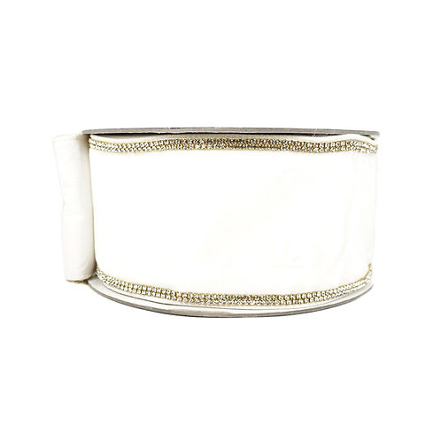 RIBBON 4" X 10YDS ROYAL DIAMONDS IVORY