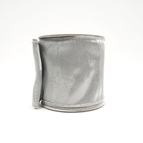 RIBBON DOUBLE SHEER 4X10YDS SILVER