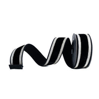 RIBBON PLEATED BORDERS BLACK AND PLATINUM ( 2 SIZES )