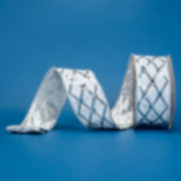 RIBBON SEQUIN DIAMOND WHITE AND SILVER ( 2 SIZES )