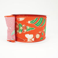 RIBBON 2.5X10YDS HANGING WITH ORNAMENTS RED