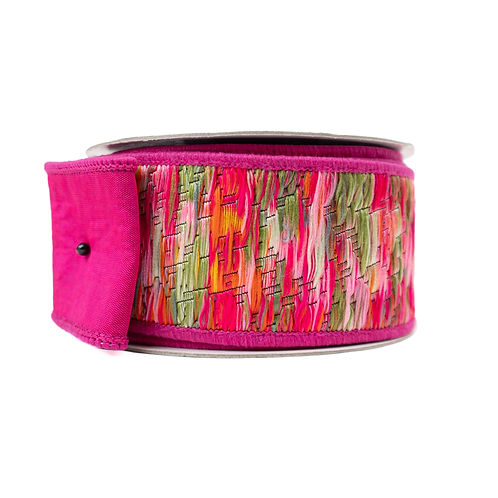 RIBBON 2.5X5YDS GROOVY LOOM HOT PINK