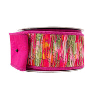 RIBBON 2.5X5YDS GROOVY LOOM HOT PINK