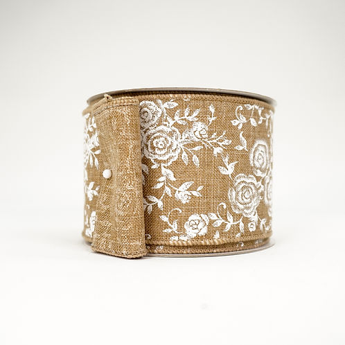 RIBBON 2.5X10YDS MINI ROSE NATURAL