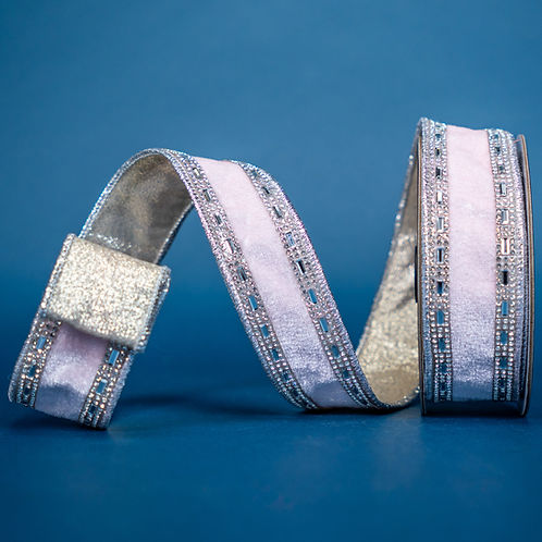 RIBBON 1.5" X 5YDS SHIMMERING GEMS ( 2 COLORS )