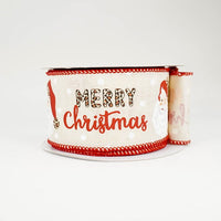 RIBBON MERRY CHRISTMAS NATURAL 2.5X10YDS