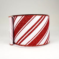RIBBON CANDY CANE WITH RED STRIPES 4X10YDS
