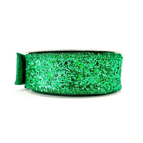 RIBBON 1.5" X 10YDS CHUNKY GLITTER (5 COLORS )