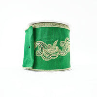 RIBBON SEQUIN SCAN 4X10YDS GREEN AND GOLD