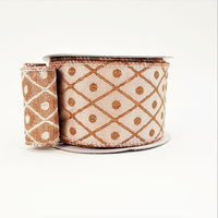 RIBBON DIAMOND JACQ 2.5X10YDS COPPER