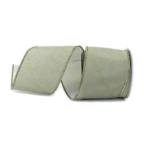 RIBBON 4" X 10YDS JUTE JACQUARD GREEN