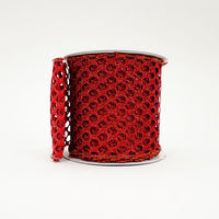 RIBBON OVAL GLITTER RED (2 SIZES)