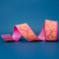 RIBBON FRENCHY HOT PINK AND ORANGE ( 2 SIZES )