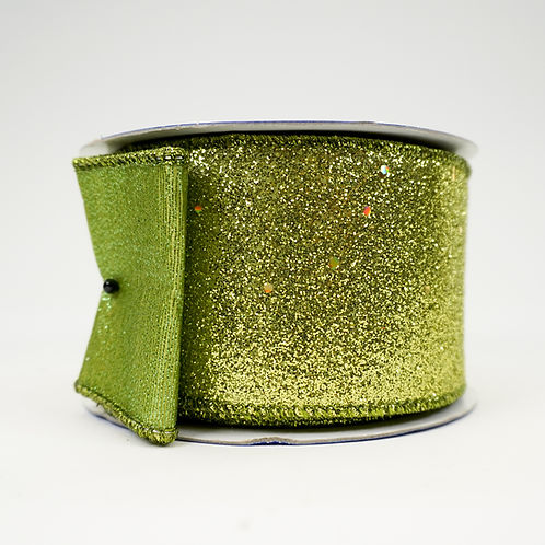 RIBBON GLITTER 2.5X10YDS LIME