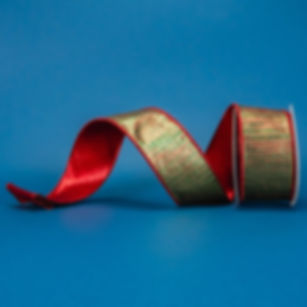 RIBBON PLEATED METALLIC RED AND GREEN ( 2 SIZES )