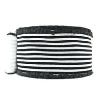 RIBBON 2.5X10YD VELVET VERTICAL STRIPES BLACK AND WHITE