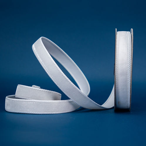 RIBBON VELVET WHITE ( 2 SIZES )