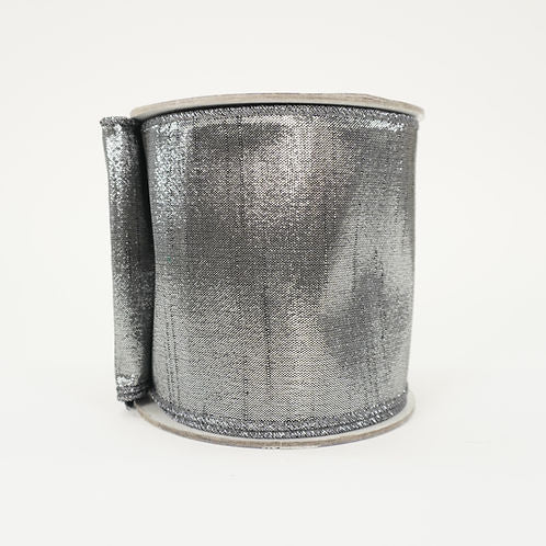 RIBBON METALLIC DUPION 4X10YDS SLATE