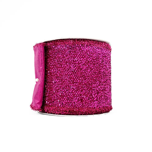 RIBBON TINSEL GLITTER 4X10YDS FUCHSIA