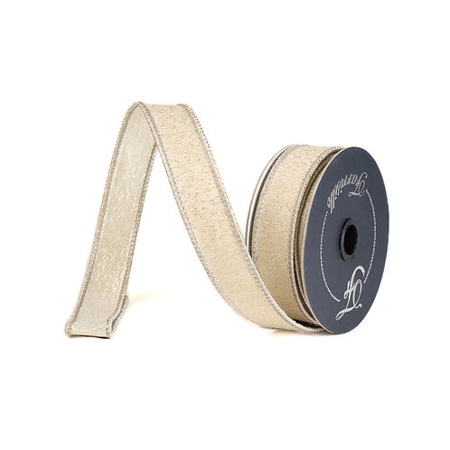 RIBBON 1" X 10YDS STARDUST PLATINUM